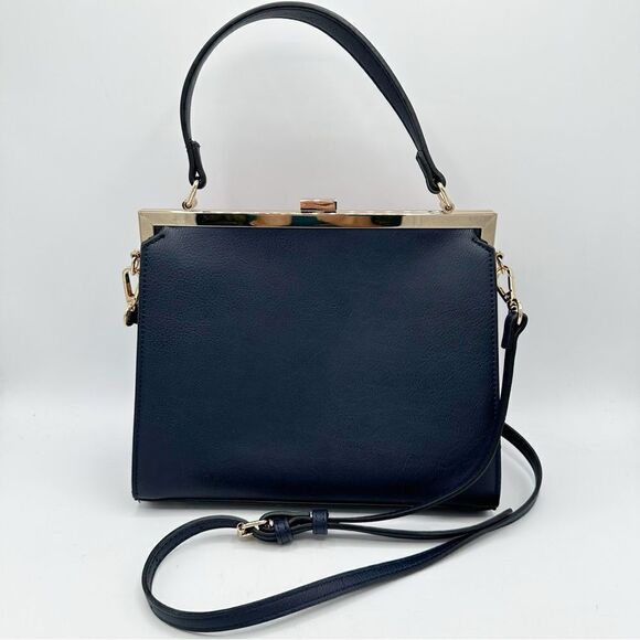 Dune London Pink/Blue Color-block Convertible Structured Satchel/Crossbody Bag - Picture 4 of 11